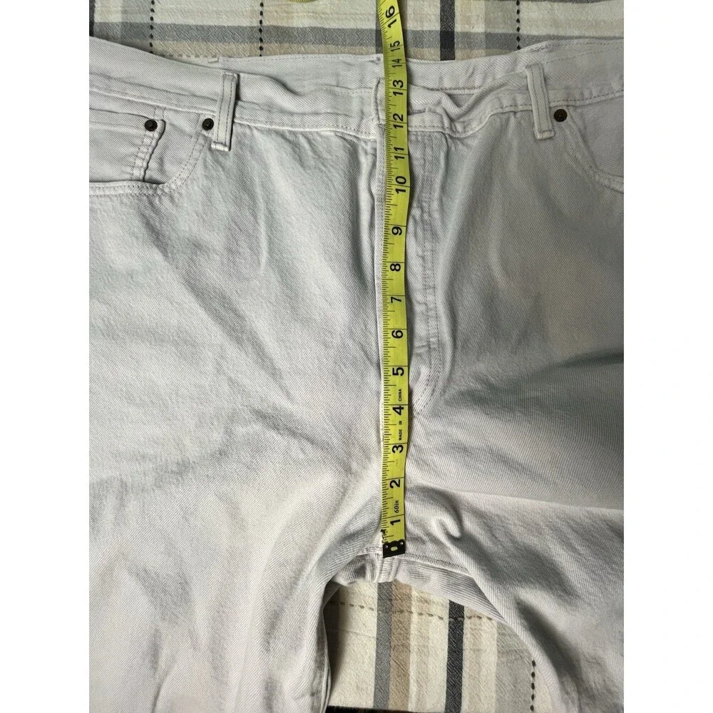 Levis 501 Premium Jean Shorts Men 42 White w/Purple Stitching Mushroom Tab Rare